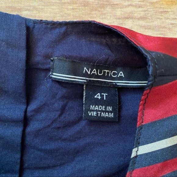 Nautica Striped Pleated Sateen Dress 4T - Picture 4 of 5